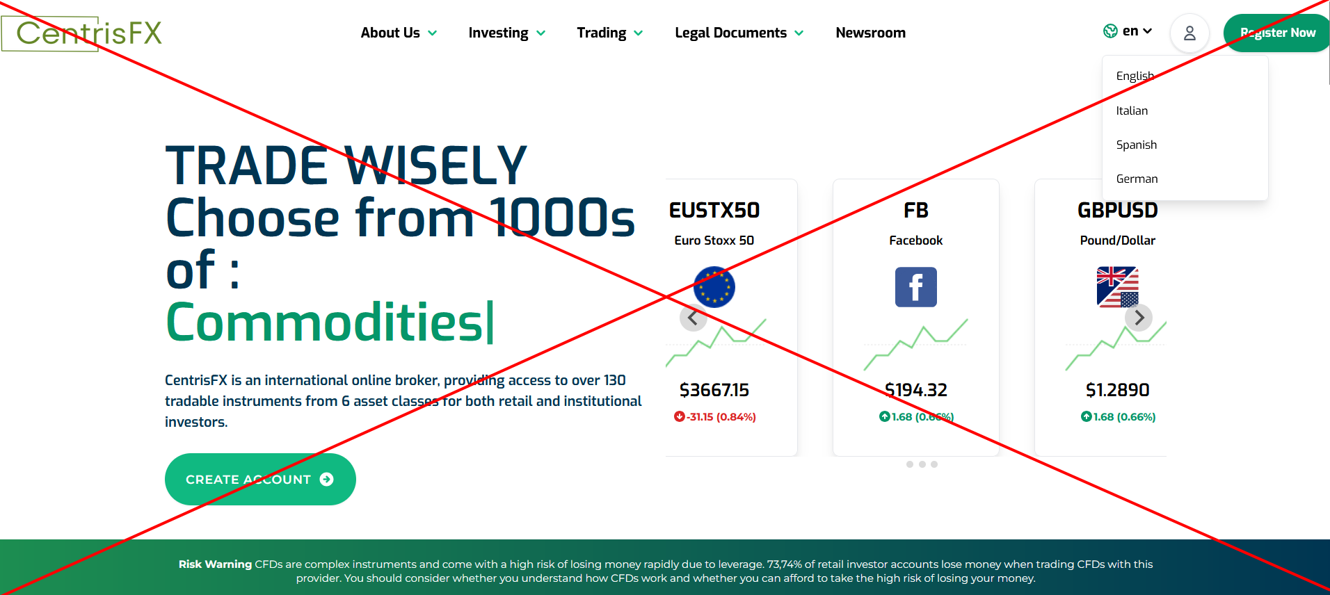 Centrisfx (centrisfx.com) скам проект