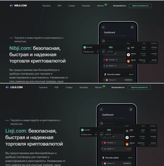 Nibji (nibji.com) клоны мошенников. Обзор