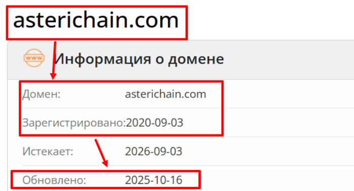 Мошеннический обменник AsteriChain (asterichain.com) Отзывы и возврат средств! 7 Эпоха AsteriChain