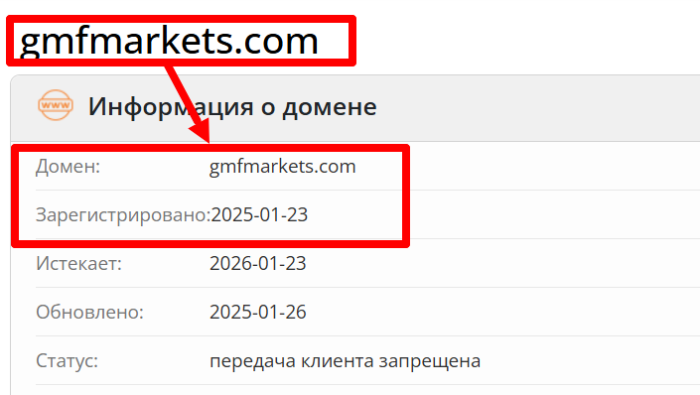 Возраст GMFMarkets 