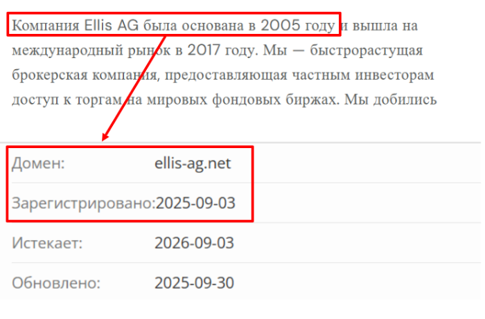 Мошеннический брокер Ellis AG (ellis-ag.net) Отзывы и возврат средств! 7 Возраст Эллис АГ