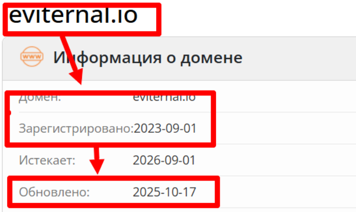 Мошеннический обменник Eviternal (eviternal.io) Отзывы и возврат средств! 7 Вечный возраст