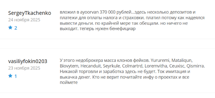 Отзывы об Айоорване