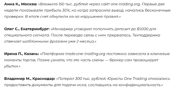 Обзоры One Trading