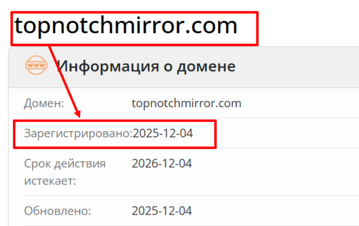 Мошеннический брокер Topnotchmirror (topnotchmirror.com) Отзывы и возврат денег! 6 Topnotchmirror Age Копия