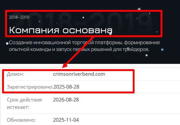 Возраст Багровой реки 