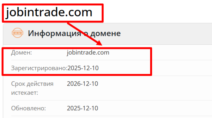 Мошеннический брокер JobinTrade (jobintrade.com) Отзывы и возврат денег! 6 ДжобинТорговый возраст