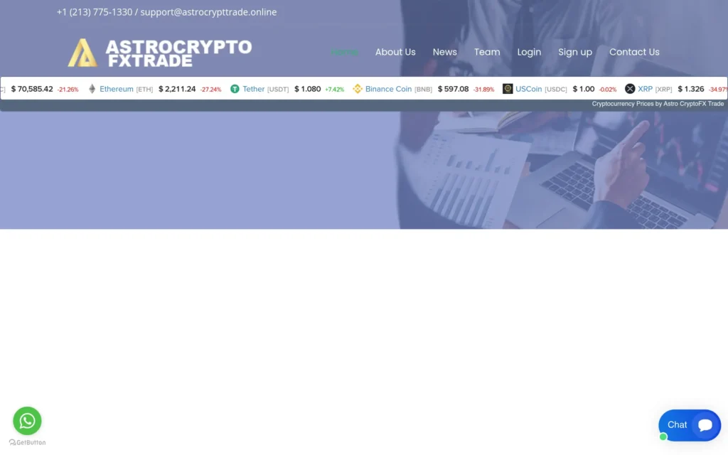 Главная страница Astrocrypttrade.online — обзор брокера и признаки мошенничества