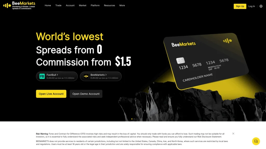 Главная страница BeeMarkets — обзор брокера и признаки мошенничества