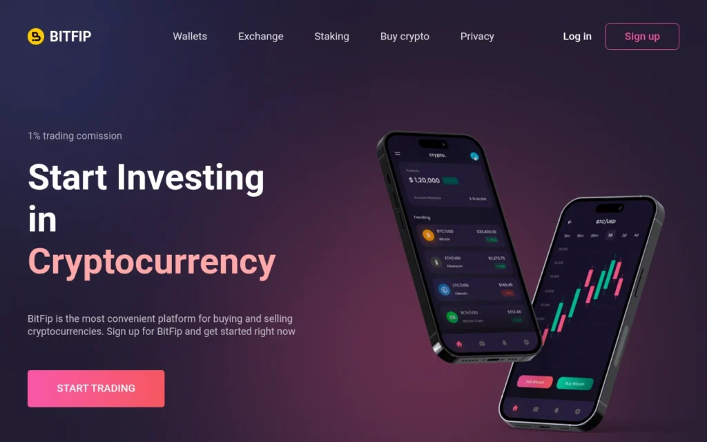 Главная страница BitFip.com — обзор криптобиржи и признаки мошенничества