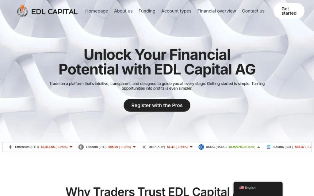 Скриншот edl-capital-ag.com с отзывами пользователей
