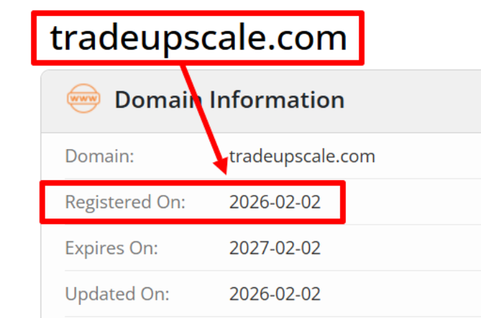 возраст домена tradeupscale.com