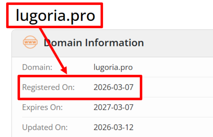 возраст домена - lugoria.pro