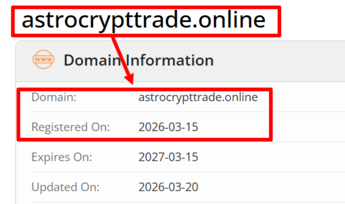 возраст домена - astrocrypttrade.online