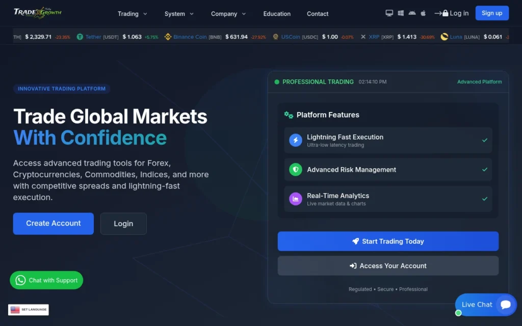 Главная страница tradexgrowth.com с отзывами пользователей